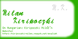 milan kiripoczki business card